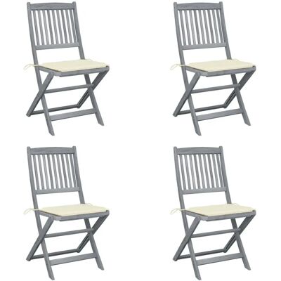 VidaXL Gartenstuhl - Klappbar Akazienholz - Creme VidaXL Gartenstuhl - Klappbar Akazienholz - Creme
