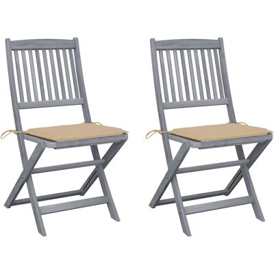VidaXL Outdoor Chair - Klappbarer Akazienholz mit Kissen VidaXL Outdoor Chair - Klappbarer Akazienholz mit Kissen