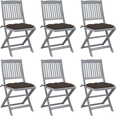VidaXL Outdoor Stuhl - Klappbarer Sitz aus Akazienholz mit Taupe Kissen - Gartenmöbel VidaXL Outdoor Stuhl - Klappbarer Sitz aus Akazienholz mit Taupe Kissen - Gartenmöbel