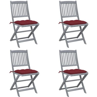 VidaXL Outdoor Stuhl - Klappbarer Gartensitz mit Kissen - Rot VidaXL Outdoor Stuhl - Klappbarer Gartensitz mit Kissen - Rot