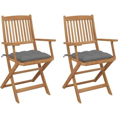 Maisonchic - Sedie da Giardino Pieghevoli con Cuscini - 2 pz Maisonchic - Sedie da Giardino Pieghevoli con Cuscini - 2 pz