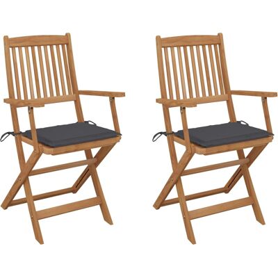 vidaXL Klappbarer Gartenstuhl - Akazienholz mit Kissen vidaXL Klappbarer Gartenstuhl - Akazienholz mit Kissen