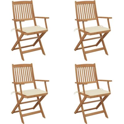 VidaXL 3064619 Outdoor Stuhl - Klappbar, Akazienholz, Creme - Gartensessel VidaXL 3064619 Outdoor Stuhl - Klappbar, Akazienholz, Creme - Gartensessel