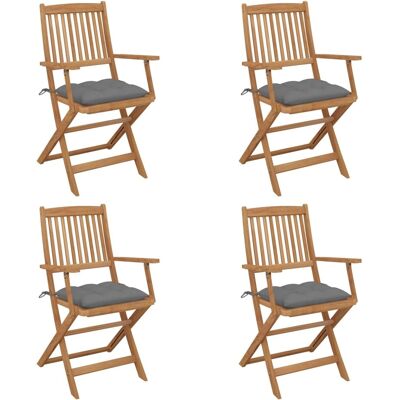 Maisonchic Modelo - Cadeiras de jardim dobráveis - Conjunto de 4 com almofadas Maisonchic Modelo - Cadeiras de jardim dobráveis - Conjunto de 4 com almofadas