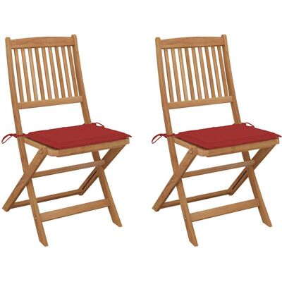 vidaXL 3064650 Outdoor-Stuhl - Klappbarer Akazienholz Gartensitz mit Kissen vidaXL 3064650 Outdoor-Stuhl - Klappbarer Akazienholz Gartensitz mit Kissen