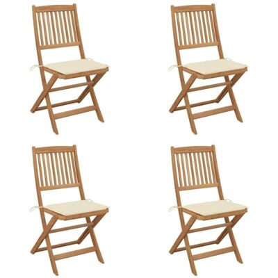 vidaXL Klappbare Gartenstühle 4 Stück mit Kissen - Gartenmöbel vidaXL Klappbare Gartenstühle 4 Stück mit Kissen - Gartenmöbel
