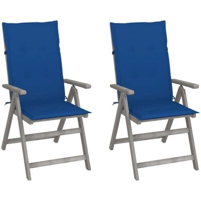 vidaXL Gartenstühle Verstellbar 2 Stühle Akazienholz Kissen vidaXL Gartenstühle Verstellbar 2 Stühle Akazienholz Kissen