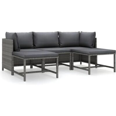VidaXL Gartenmöbel-Set - Grau Modular Rattan VidaXL Gartenmöbel-Set - Grau Modular Rattan