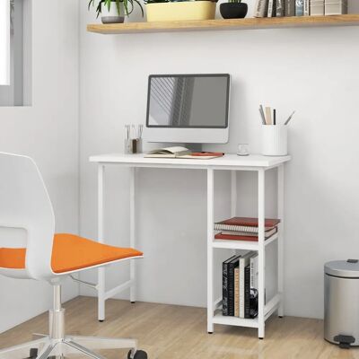 vidaXL Weiße MDF Metall Schreibtisch - Büro Arbeitsplatz vidaXL Weiße MDF Metall Schreibtisch - Büro Arbeitsplatz
