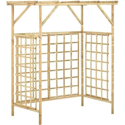 Pergola en bois de pin pour 2 poubelles - Décoration de jardin Pergola en bois de pin pour 2 poubelles - Décoration de jardin