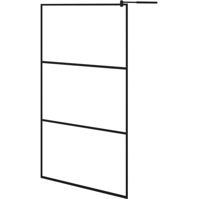 vidaXL Schwarze ESG-Glas Walk-in Duschwand - Badausstellung vidaXL Schwarze ESG-Glas Walk-in Duschwand - Badausstellung