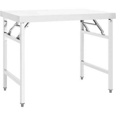 vidaXL Keuken Werktafel Opvouwbaar Roestvrij Staal - Werktafel vidaXL Keuken Werktafel Opvouwbaar Roestvrij Staal - Werktafel