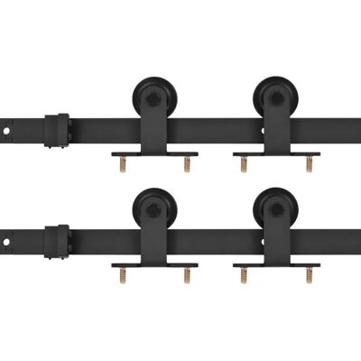 Kit de herrajes de puertas correderas VidaXL - Granero, Cocina, Oficina - 183cm Acero Negro Kit de herrajes de puertas correderas VidaXL - Granero, Cocina, Oficina - 183cm Acero Negro