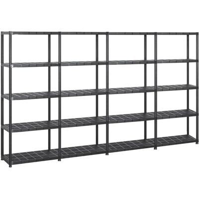 vidaXL Schwarzes 5-stufiges Regal - Aufbewahrungsshelf vidaXL Schwarzes 5-stufiges Regal - Aufbewahrungsshelf