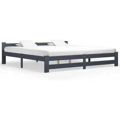 Rete Letto vidaXL 322025 - Legno di pino massiccio - Grigio scuro - 90x200cm Rete Letto vidaXL 322025 - Legno di pino massiccio - Grigio scuro - 90x200cm