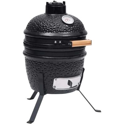 vidaXL 2-i-1 Kamado Grill Ryger Keramisk sort (316093) vidaXL 2-i-1 Kamado Grill Ryger Keramisk sort (316093)