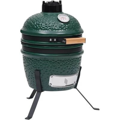 vidaXL 2-in-1 Kamado Barbecue Grill Smoker Ceramic - green (316094) vidaXL 2-in-1 Kamado Barbecue Grill Smoker Ceramic - green (316094)