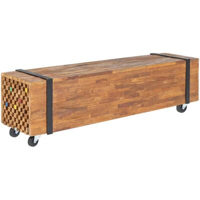 vidaXL 110x30x32,5 cm Teakholz TV-Ständer - TV-Schrank vidaXL 110x30x32,5 cm Teakholz TV-Ständer - TV-Schrank