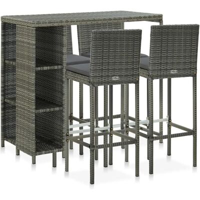VidaXL Gartentisch-Set - 5-teilig Grau VidaXL Gartentisch-Set - 5-teilig Grau