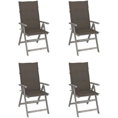 VIDAXL Nova - Set aus 4 verstellbaren Gartenstühlen mit Kissen - Gartenliegestühle VIDAXL Nova - Set aus 4 verstellbaren Gartenstühlen mit Kissen - Gartenliegestühle