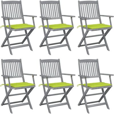 vidaXL Gartenstühle Klappbar 6 Stück Holz Grün vidaXL Gartenstühle Klappbar 6 Stück Holz Grün