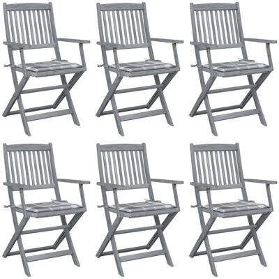 VIDAXL Garten Klappstühle Set mit Kissen - Langlebiges Akazienholz VIDAXL Garten Klappstühle Set mit Kissen - Langlebiges Akazienholz