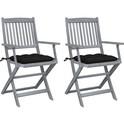 vidaXL - 3065429 - Akazie - Schwarz - Outdoor chair set vidaXL - 3065429 - Akazie - Schwarz - Outdoor chair set
