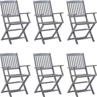 vidaXL Klappbare Gartenstühle mit Kissen - 6 Stück - Wetterfest Haltbar vidaXL Klappbare Gartenstühle mit Kissen - 6 Stück - Wetterfest Haltbar