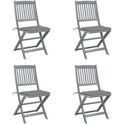 VidaXL Outdoor Stuhl Grau - Klappbarer Akazienholz-Sitz VidaXL Outdoor Stuhl Grau - Klappbarer Akazienholz-Sitz