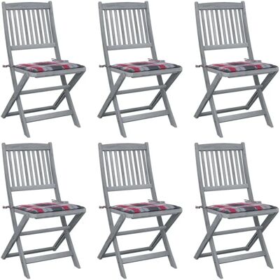 vidaXL Gartensitzgruppen - 6 Stück Klappstühle mit Kissen vidaXL Gartensitzgruppen - 6 Stück Klappstühle mit Kissen