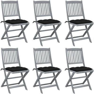 VIDAXL Akazien Klappstühle mit Kissen VIDAXL Akazien Klappstühle mit Kissen