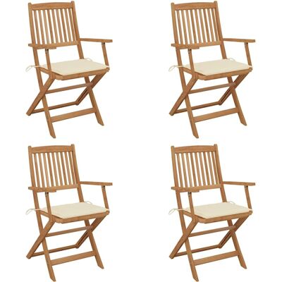 vidaXL Klappbare Gartenstühle mit Kissen - 6 Stück vidaXL Klappbare Gartenstühle mit Kissen - 6 Stück