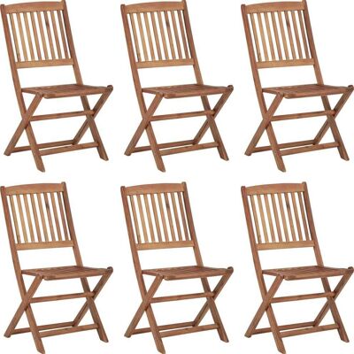 vidaXL Klappstühle für Garten 6 Stück Grau Akazie vidaXL Klappstühle für Garten 6 Stück Grau Akazie