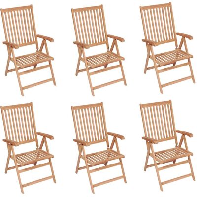 vidaXL Mebel ogrodowy - Zestaw 6 foteli z teakowego drewna vidaXL Mebel ogrodowy - Zestaw 6 foteli z teakowego drewna