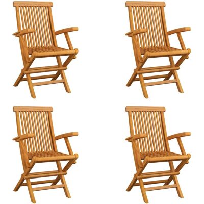 vidaXL Klappbare Gartensessel 4er Set Teak Holz vidaXL Klappbare Gartensessel 4er Set Teak Holz