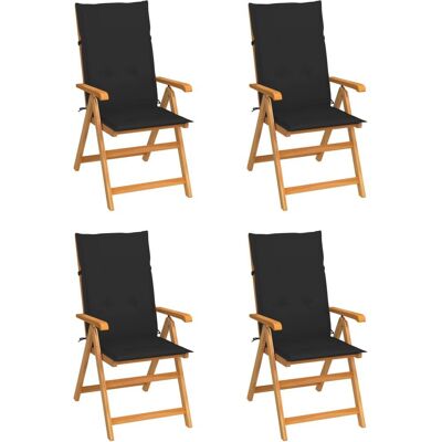 VidaXL Outdoor Chair - Verstellbar, Klappbar, Teak - Set aus 4 VidaXL Outdoor Chair - Verstellbar, Klappbar, Teak - Set aus 4