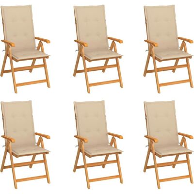 VidaXL Outdoor Stuhl Teak Beige - Gartenset VidaXL Outdoor Stuhl Teak Beige - Gartenset