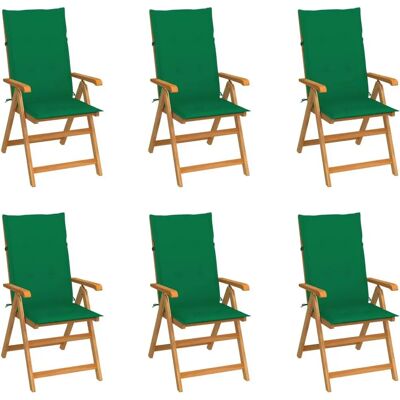 VidaXL Gartenstuhl mit Teak und Grünem Kissen VidaXL Gartenstuhl mit Teak und Grünem Kissen