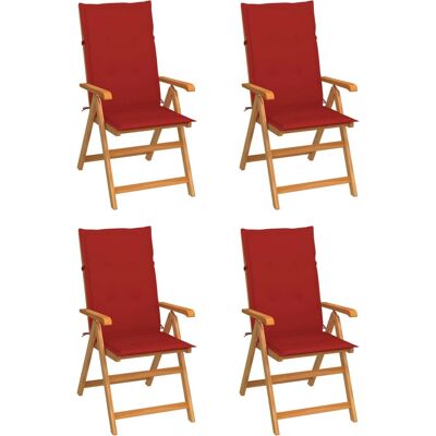 vidaXL Krzesło ogrodowe 6 sztuk teak czerwony vidaXL Krzesło ogrodowe 6 sztuk teak czerwony