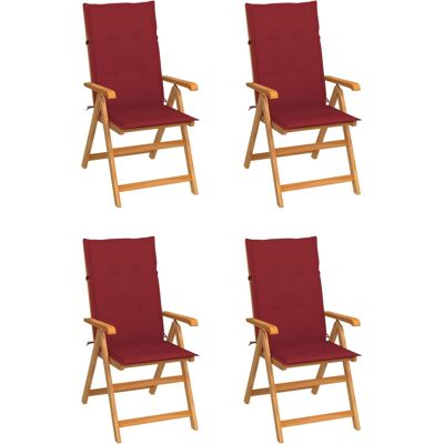 VidaXL Outdoor Stuhl - Teak Rot, Verstellbar, Klappbar, 6 Stück VidaXL Outdoor Stuhl - Teak Rot, Verstellbar, Klappbar, 6 Stück