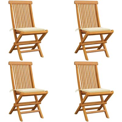VidaXL Outdoor Stuhl - Teak Creme - Faltbarer Gartensitz VidaXL Outdoor Stuhl - Teak Creme - Faltbarer Gartensitz
