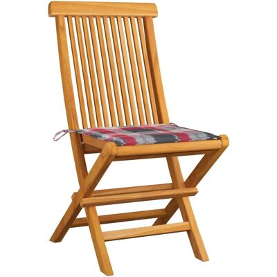 Vidaxl Gartenstühle 6 Stück Teak Holz Rote Kissen Vidaxl Gartenstühle 6 Stück Teak Holz Rote Kissen