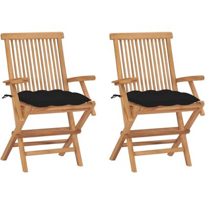 VidaXL Outdoor Chair - Teak Schwarz - 4er Garten Set VidaXL Outdoor Chair - Teak Schwarz - 4er Garten Set