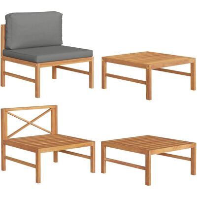 vidaXL Teak-Gartenlounge-Set - Robuste Außenmöbel vidaXL Teak-Gartenlounge-Set - Robuste Außenmöbel