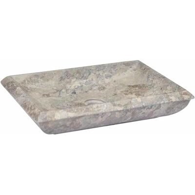 vidaXL Szary marmurowy zlew - 50x35x10 cm Umywalka łazienkowa vidaXL Szary marmurowy zlew - 50x35x10 cm Umywalka łazienkowa