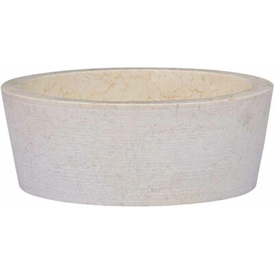 vidaXL Umywalka Kremowa Ø40x15 cm Marmur Naturalny - Umywalka vidaXL Umywalka Kremowa Ø40x15 cm Marmur Naturalny - Umywalka