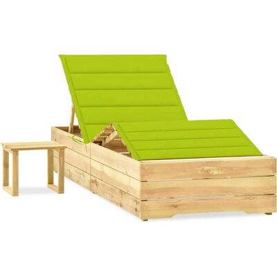 vidaXL Gartenliege mit Tisch - Grün vidaXL Gartenliege mit Tisch - Grün