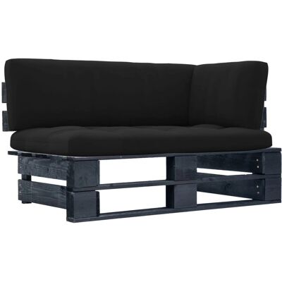 Maisonchic Kiefernholz Ecksofa - Schwarz - Gartengarnitur Maisonchic Kiefernholz Ecksofa - Schwarz - Gartengarnitur