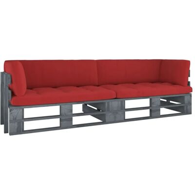 VidaXL Gartenmöbel-Set - Grau, 2-Sitzer Palettensofa VidaXL Gartenmöbel-Set - Grau, 2-Sitzer Palettensofa