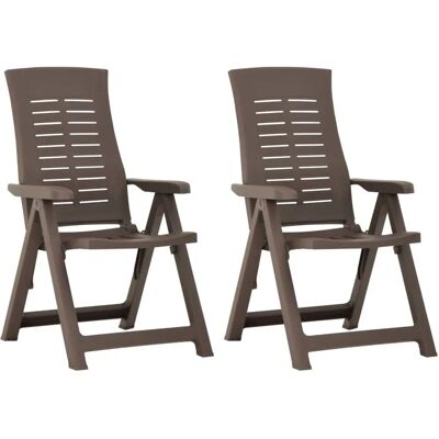 vidaXL 2 plastic ligstoelen voor in de tuin - Bruin vidaXL 2 plastic ligstoelen voor in de tuin - Bruin